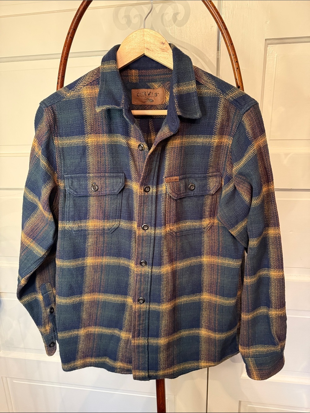 Orvis Big Bear Heavyweight Plaid Flannel Shacket Men’s S Women’s M